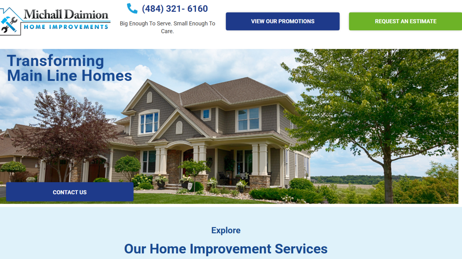 Add-on home services website designed by UpWave Consulting for service expansion and local search visibility