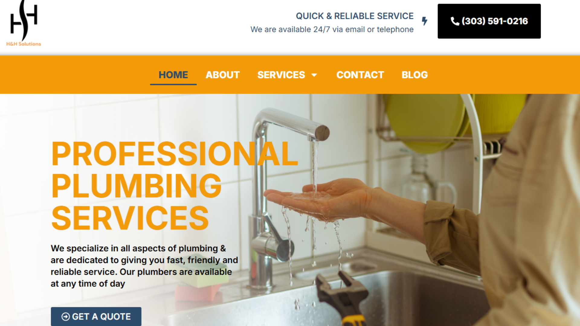 Plumbing service website redesign from a limited template build by UpWave Consulting