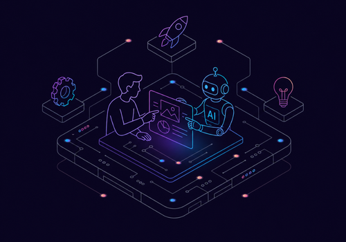 Human and AI assistant collaborating on website analytics and digital strategy